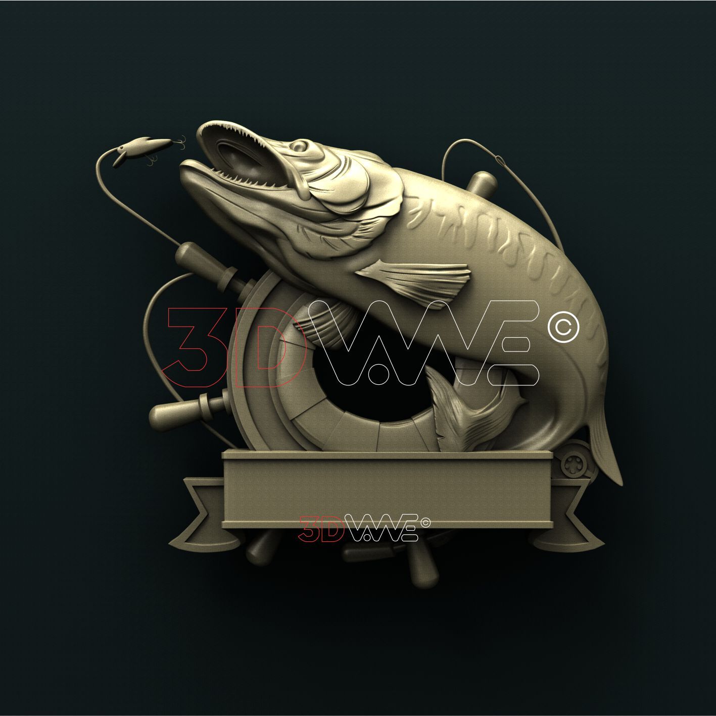 FISHING SIGN 3D STL 3DWave