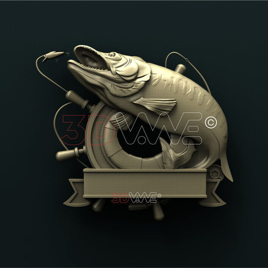 FISHING SIGN 3D STL 3DWave