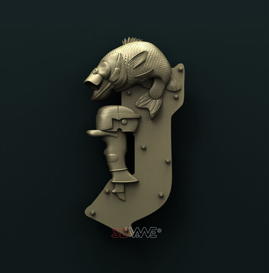 FISHING SIGN 3D STL 3DWave