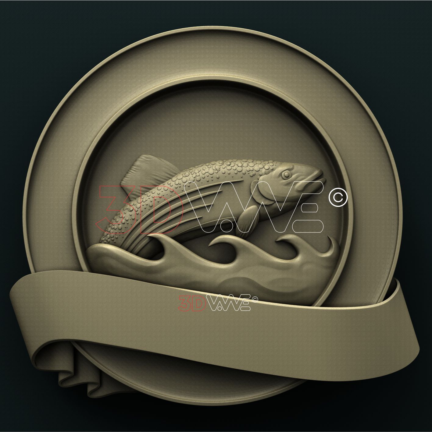 FISHING SIGN 3D STL 3DWave