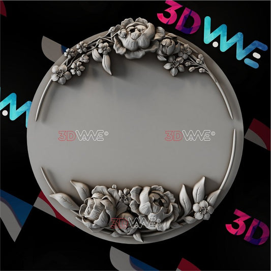 FLORAL ROUND BACKGROUND 3d stl 3DWave.us