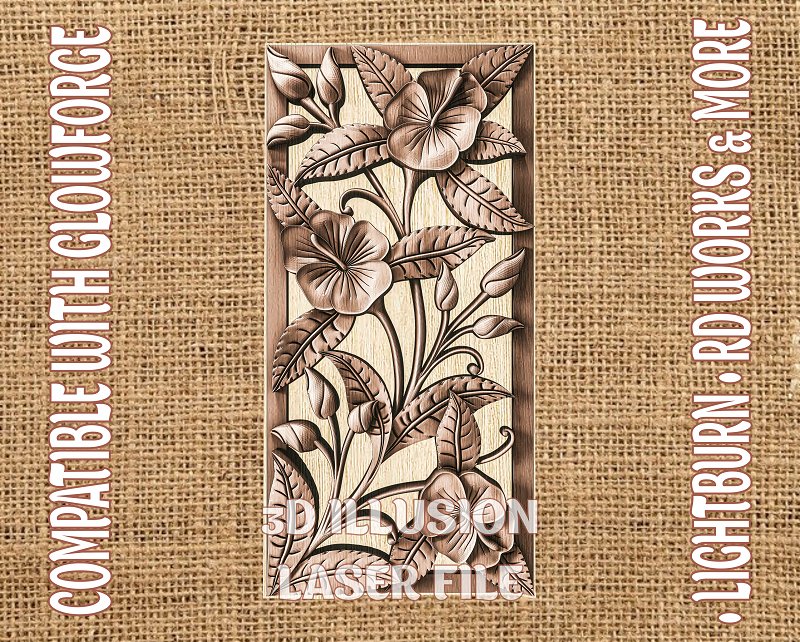 Flowers 3d illusion & laser-ready files - 3DWave.us