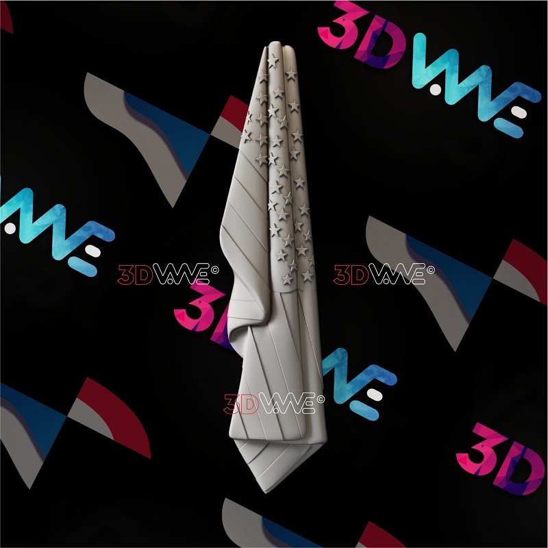 FOLDED AMERICAN FLAG 3d stl 3DWave.us