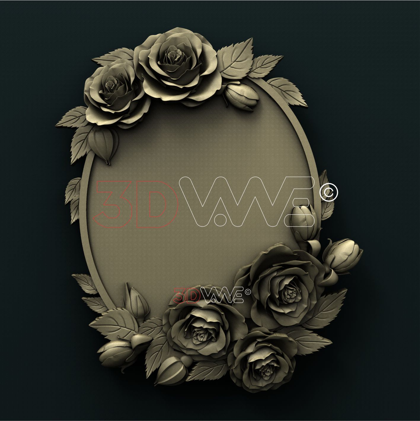 FRAME WITH ROSES 3D STL 3DWave