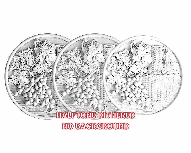 Grape and wine bottle 3d illusion & laser-ready files 3DWave.us