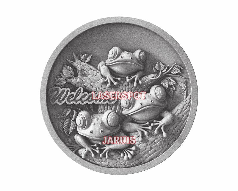 Frogs 3d illusion & laser-ready files - 3DWave.us