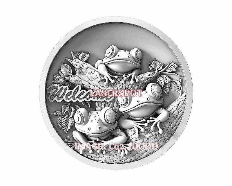 Frogs 3d illusion & laser-ready files - 3DWave.us