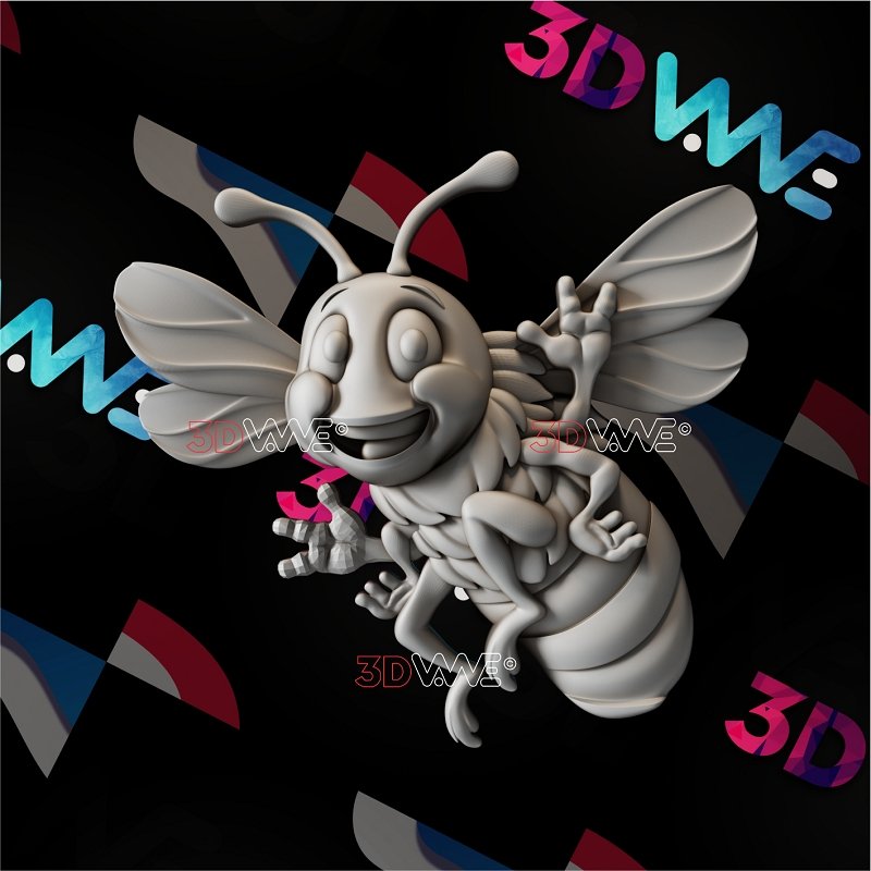 FUNNY BEE 3d stl 3DWave.us
