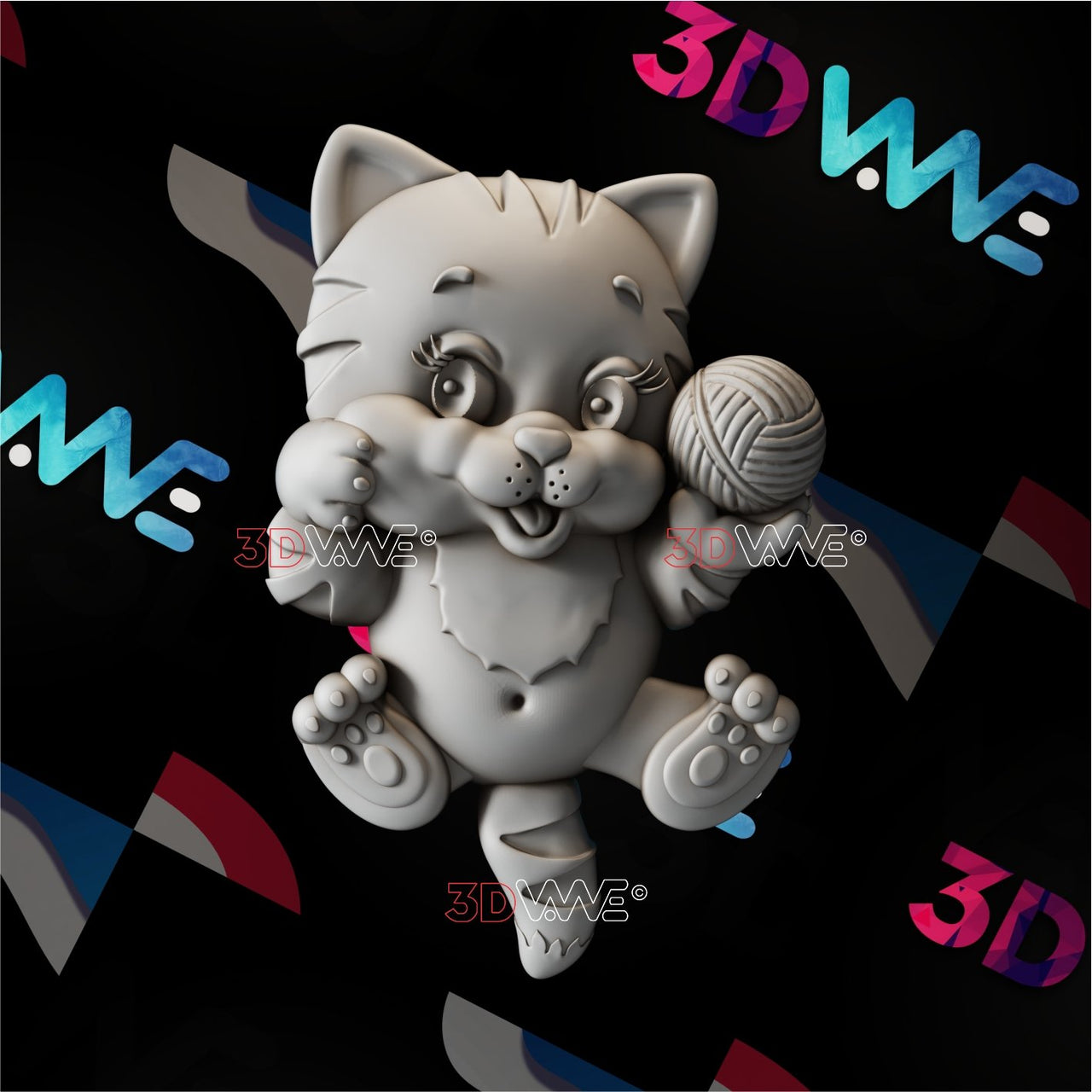 FUNNY CAT 3d stl 3DWave.us