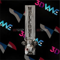 Thumbnail for FUNNY COW WELCOME SIGN 3d stl 3DWave.us