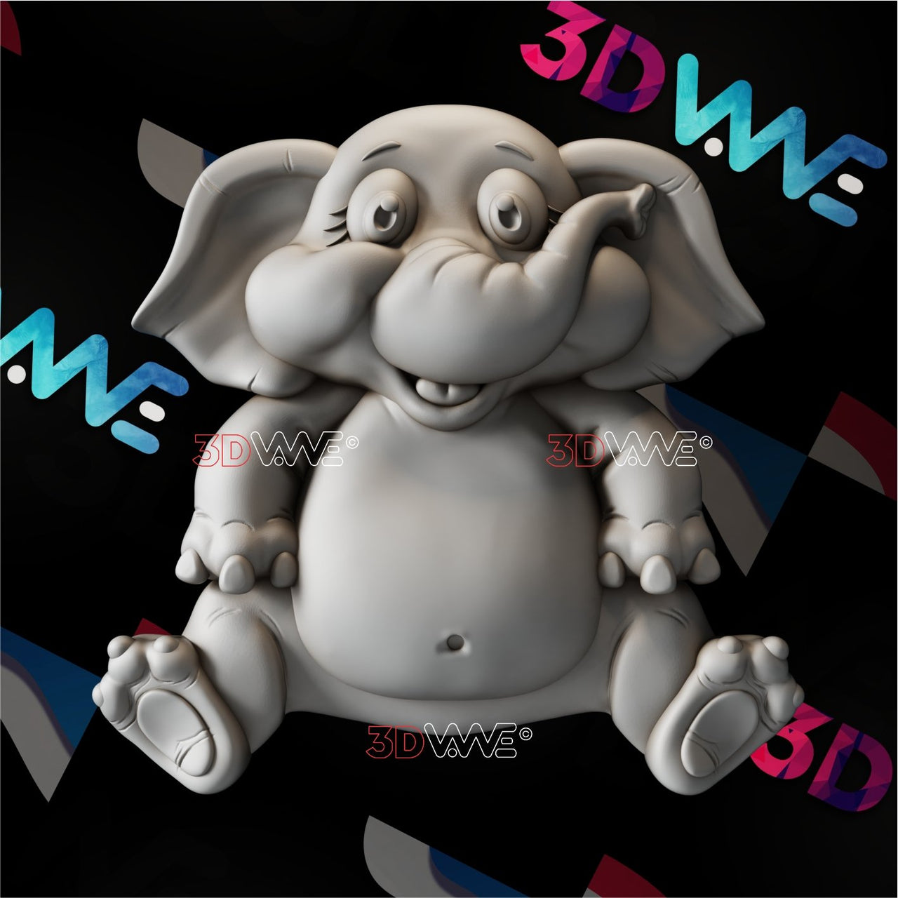 FUNNY ELEPHANT 3d stl 3DWave.us