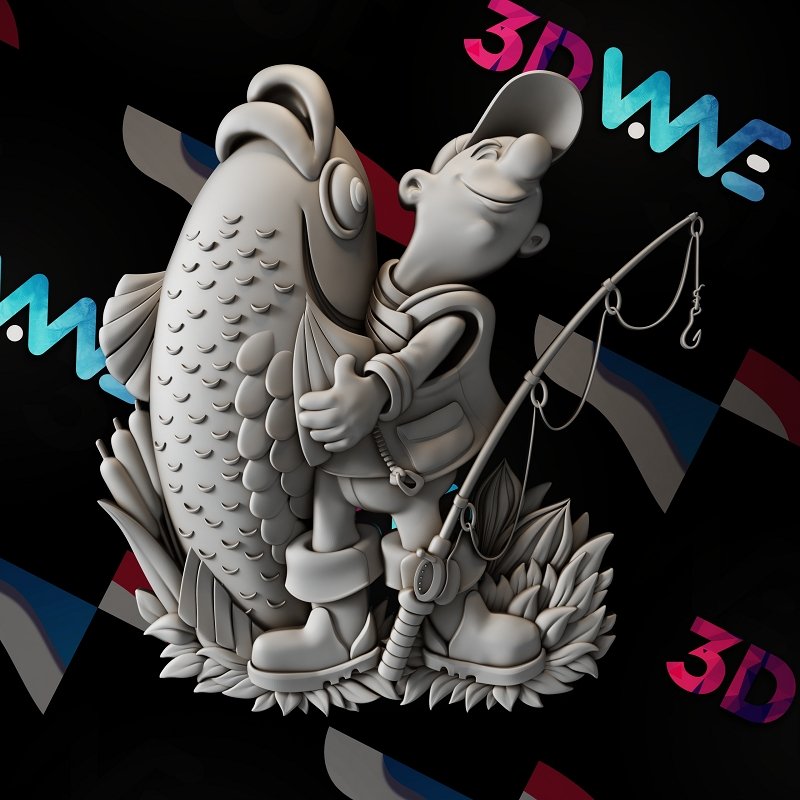 Funny fisherman 3d stl - 3DWave.us