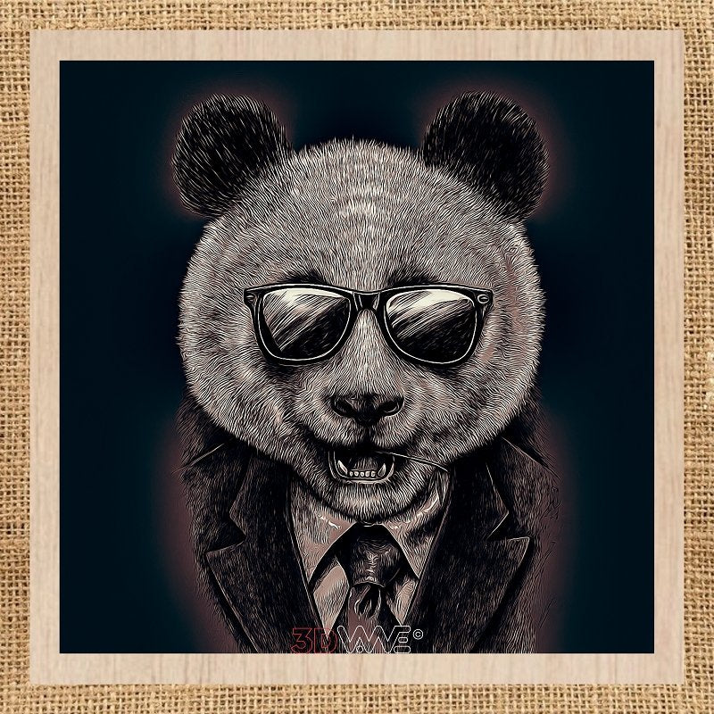 FUNNY PANDA Glowforge laser file 3DWave