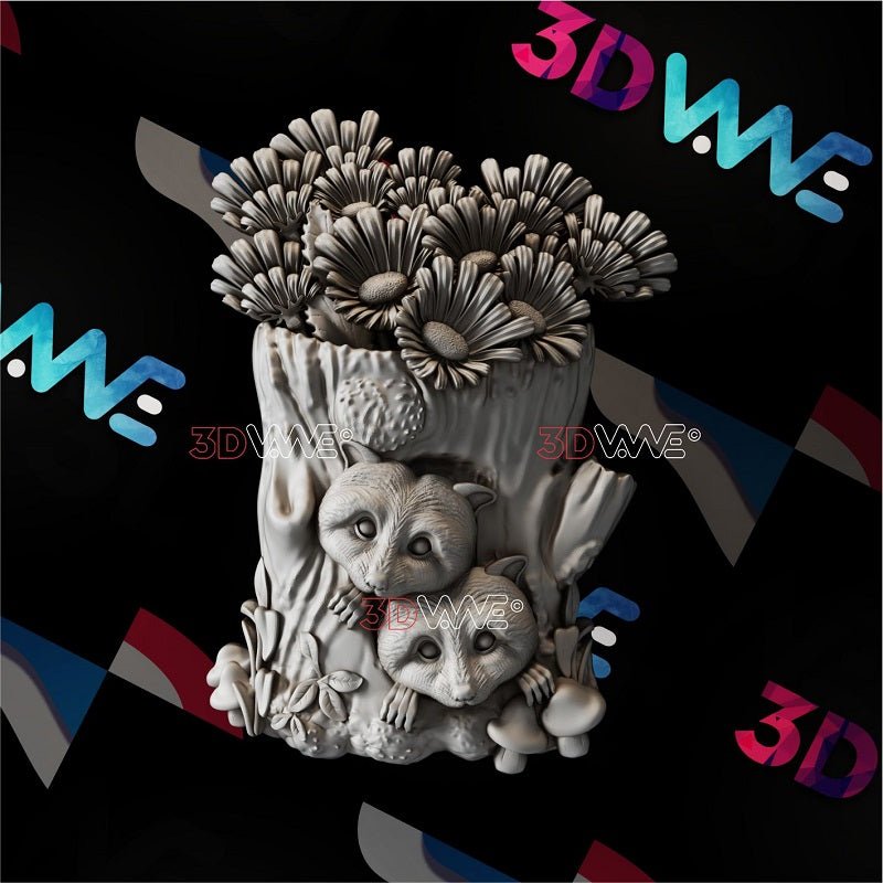 FUNNY RACCOONS 3d stl 3DWave.us