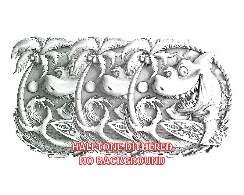 FUNNY SHARK 3d illusion laser-ready file 3DWave.us