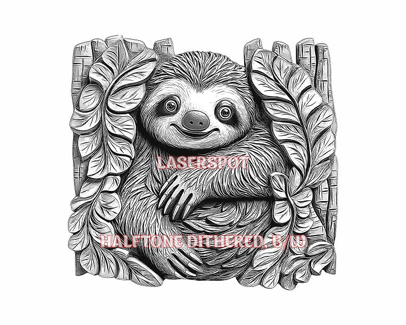 Funny sloth 3d illusion & laser-ready files - 3DWave.us