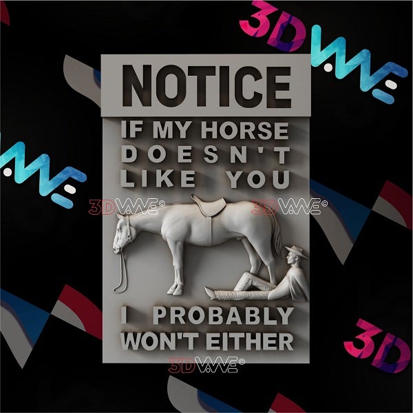 FUNNY WESTERN SIGN 3d stl 3DWave.us