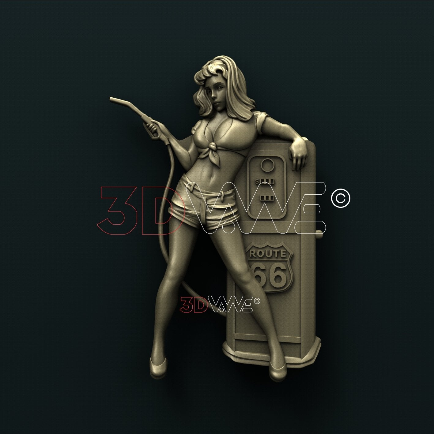 GAS PUMP GIRL 3D STL 3DWave