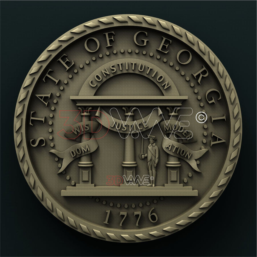 GEORGIA STATE SEAL 3D STL 3DWave