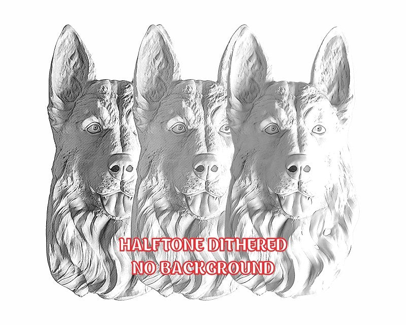 German shepherd 3d illusion & laser-ready file 3DWave.us