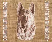 Thumbnail for German shepherd 3d illusion & laser-ready file 3DWave.us