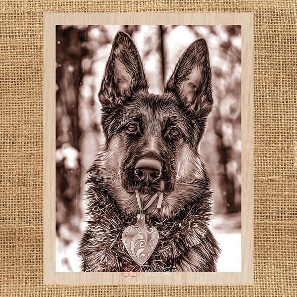 GERMAN SHEPHERD laser-ready file 3DWave.us