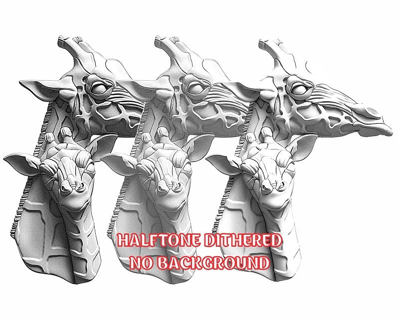 GIRAFFES 3d illusion & laser-ready file 3DWave.us