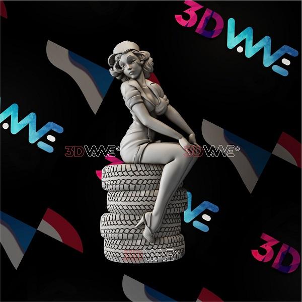 GIRL AND WHEELS 3d stl 3DWave.us