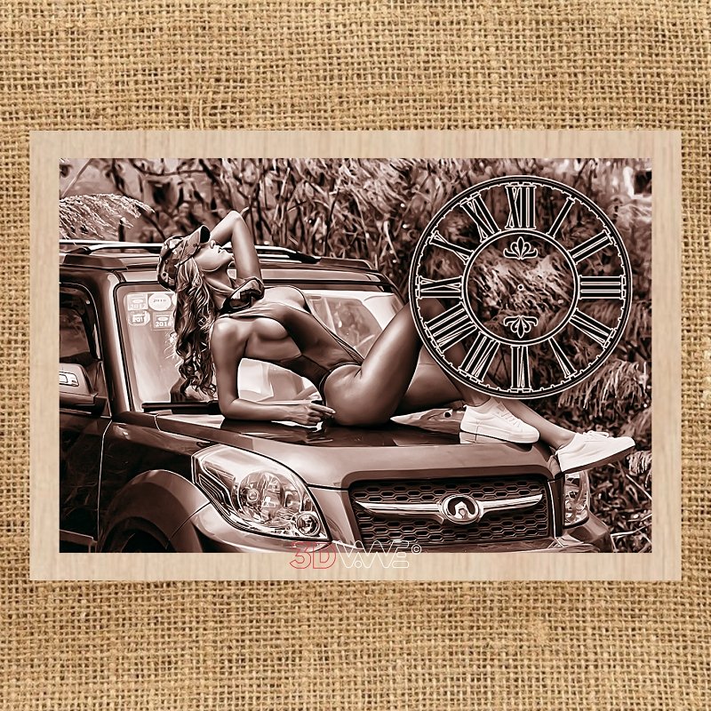 GIRL CLOCK pyroprinter & laser-ready files 3DWave.us