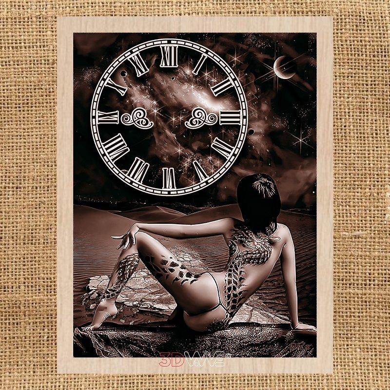 GIRL CLOCK pyroprinter & laser-ready files 3DWave.us