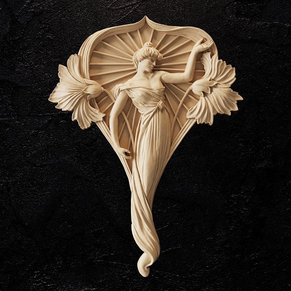 GIRL WITH FLOWERS 3d stl 3DWave.us