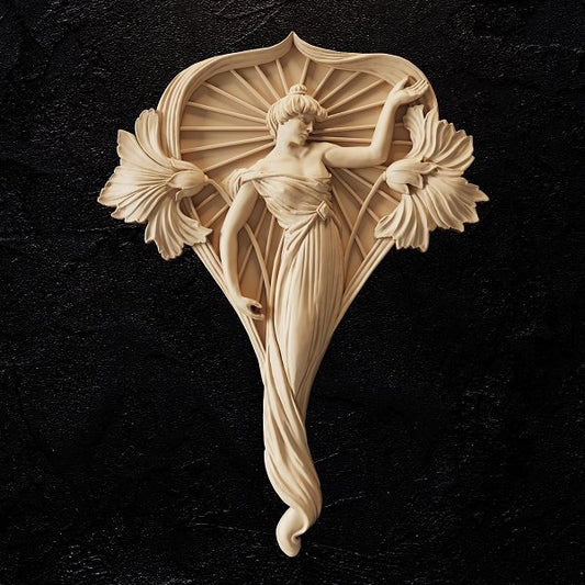 GIRL WITH FLOWERS 3d stl 3DWave.us