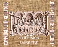 Thumbnail for The last supper 3d illusion & laser-ready file 3DWave.us