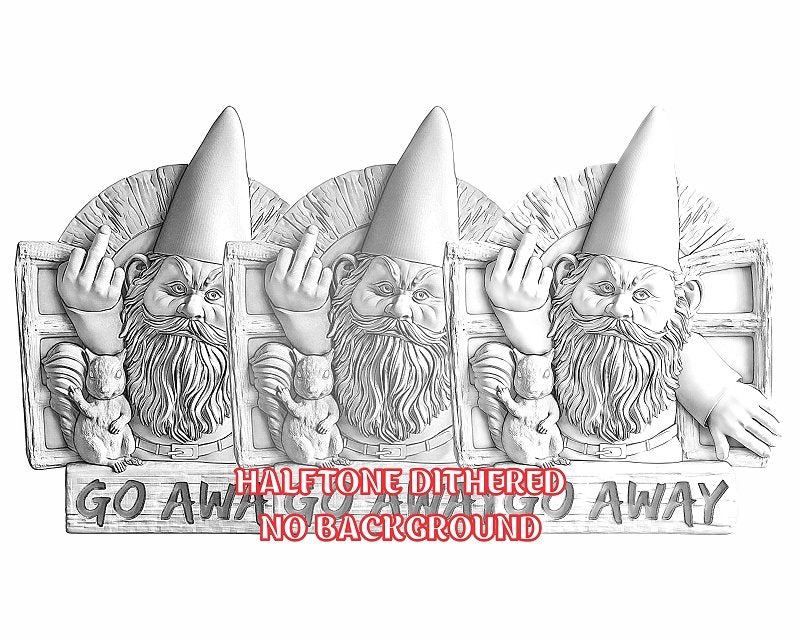 GNOME WELCOME SIGN 3d illusion & laser-ready files 3DWave.us