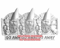 Thumbnail for GNOME WELCOME SIGN 3d illusion & laser-ready files 3DWave.us