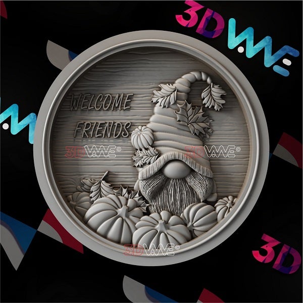 GNOME WELCOME SIGN 3d stl 3DWave.us