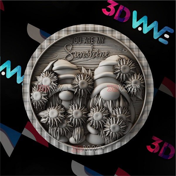 GNOMES WITH SUNFLOWERS 3d stl 3DWave.us