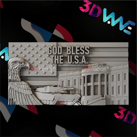 GOD BLESS AMERICA 3d stl 3DWave.us