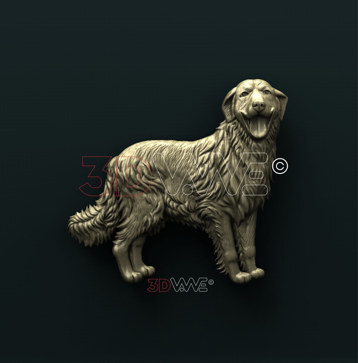 GOLDEN RETRIEVER 3D STL 3DWave