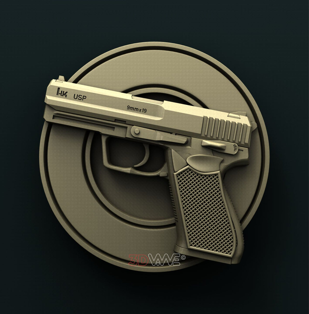GUN SIGN 3D STL 3DWave