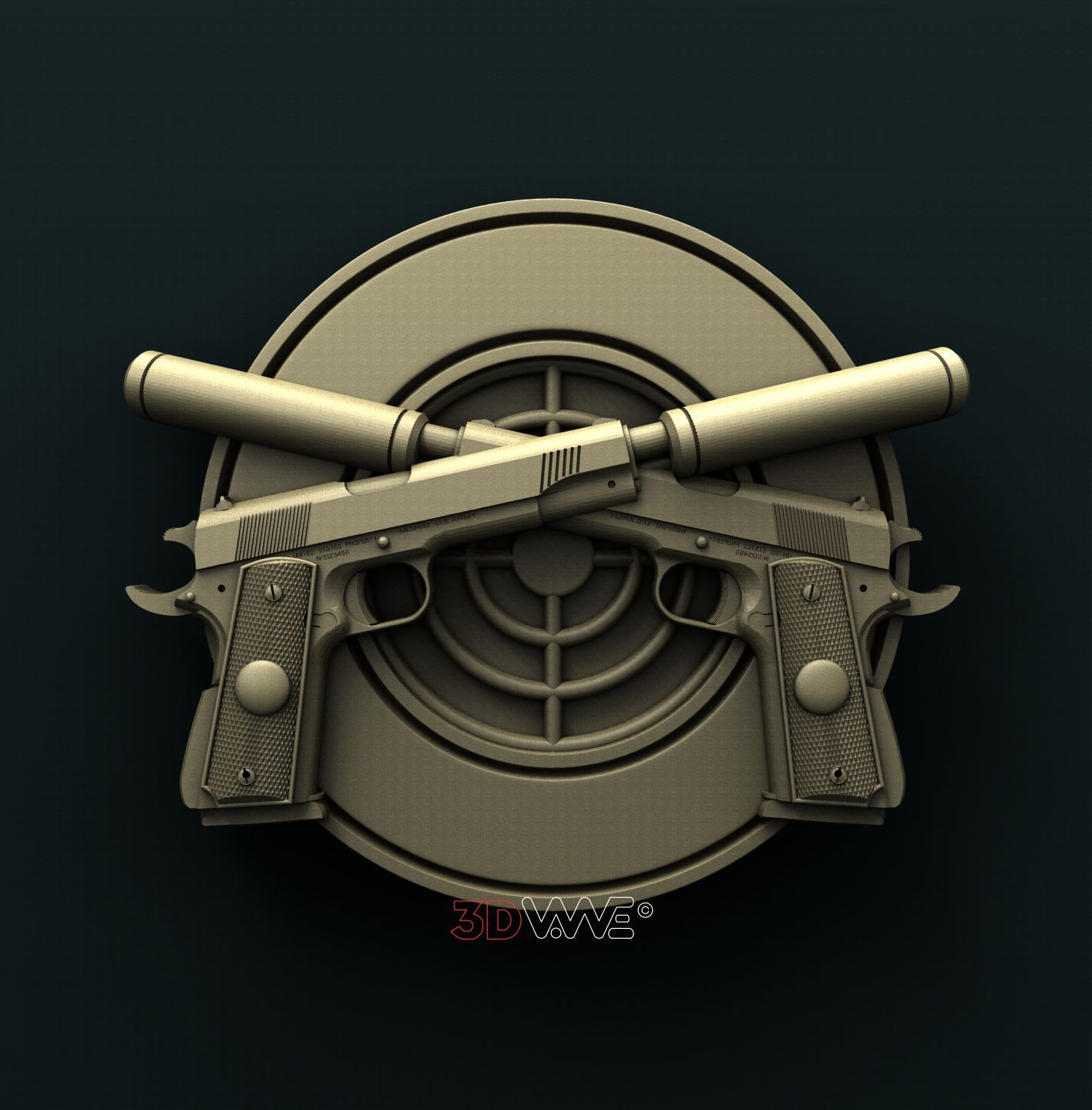 GUN SIGN 3D STL 3DWave