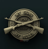 Thumbnail for GUN SIGN 3D STL 3DWave