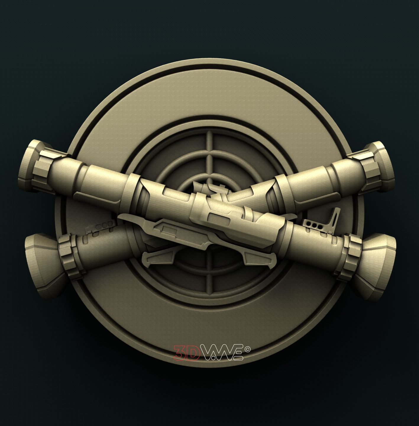 GUN SIGN 3D STL - - 3DWave.us