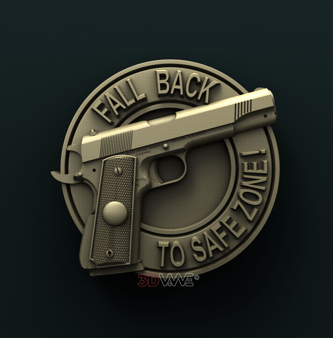 GUN SIGN 3D STL - - 3DWave.us