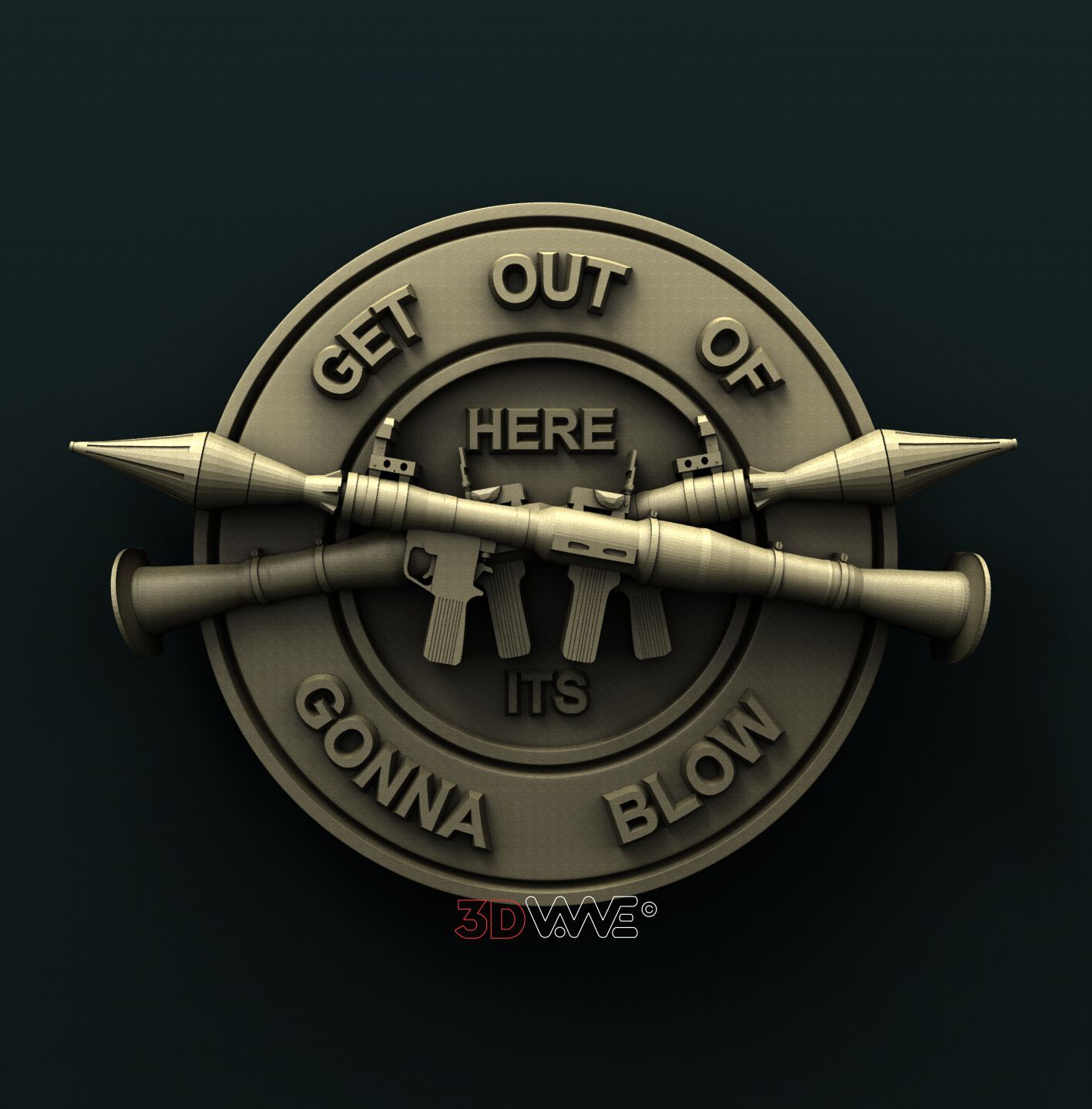 GUN SIGN 3D STL 3DWave