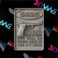 Thumbnail for GUN WARNING SIGN 3d stl 3DWave.us