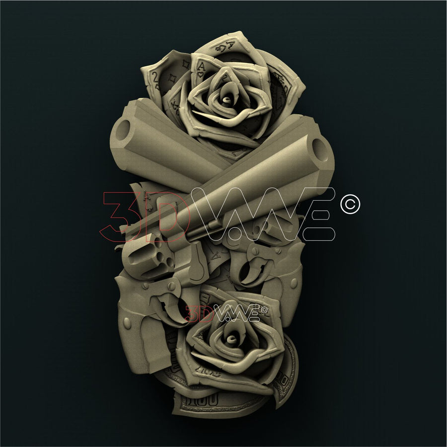 GUNS AND DOLLARS 3D STL 3DWave