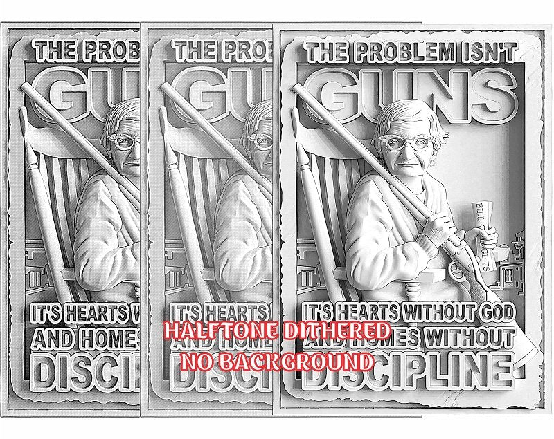 GUNS SIGN 3d illusion & laser-ready file 3DWave.us