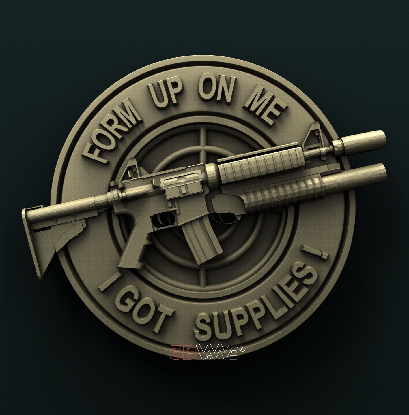 GUNS SIGN 3D STL 3DWave