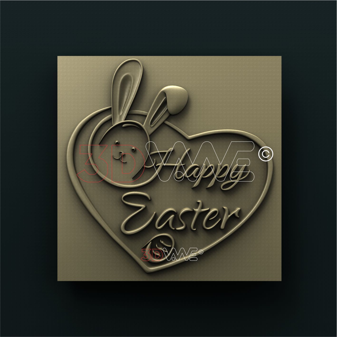 HAPPY EASTER 3D STL 3DWave